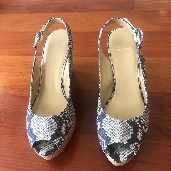 Stuart Weizman Wedge Sandals - Picture 1 of 6